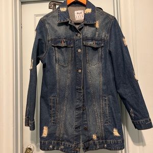 Denim distressed jacket